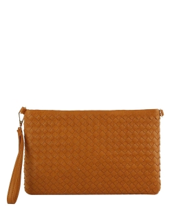 Fashion Woven Clutch Crossbody Bag TD-0032 COGNAC